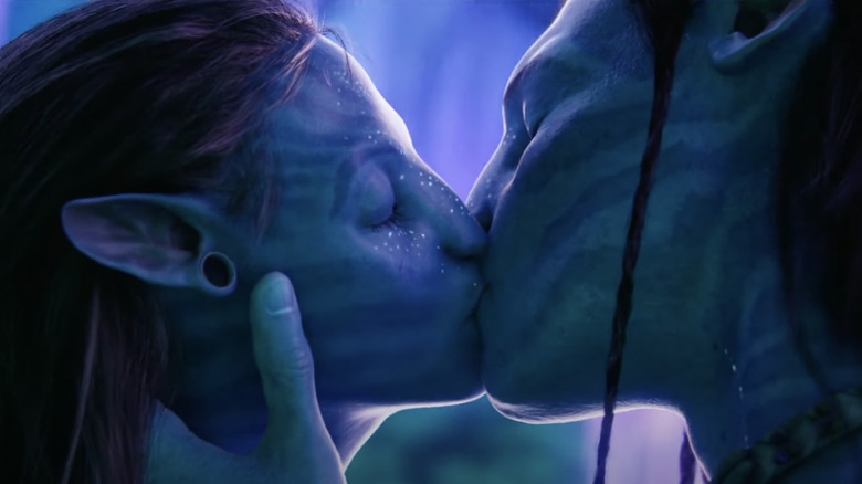 Avatar characters kissing