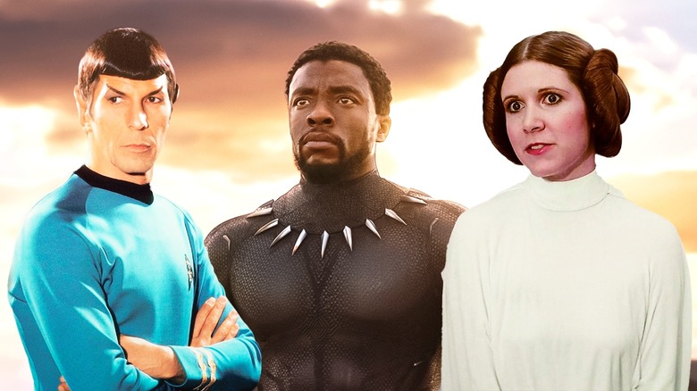 Spock, Black Panther, and Leia Organa