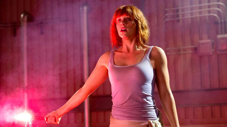 Bryce Dallas Howard holding torch Jurassic World