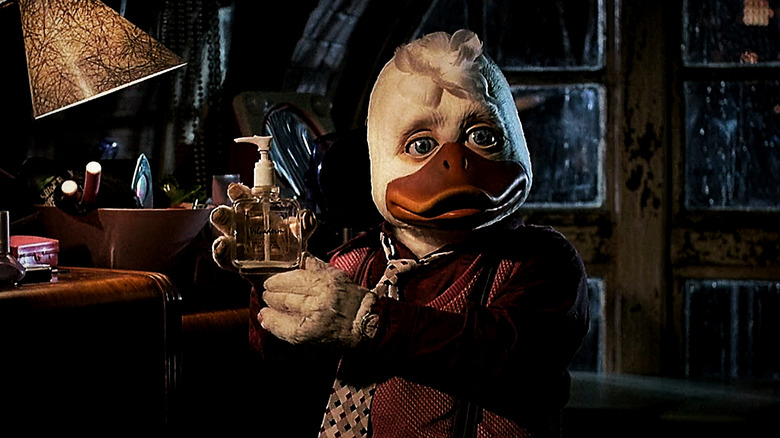Howard the Duck holding soap
