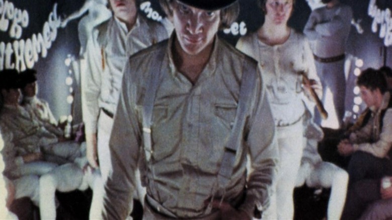 Malcolm McDowell and crew