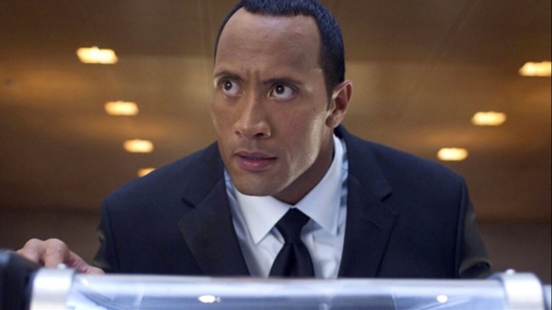 Dwayne Johnson in a suit