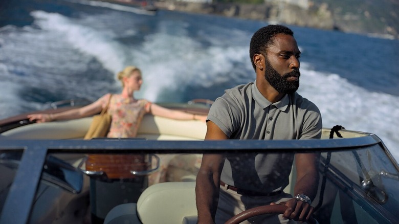 John David Washington driving boat