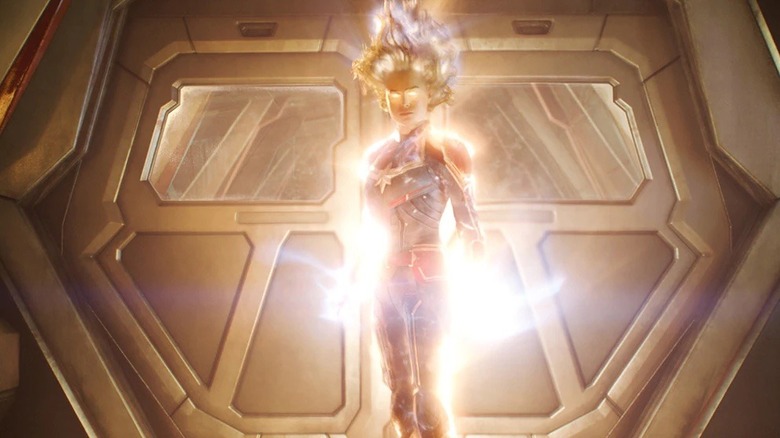 Captain Marvel glowing