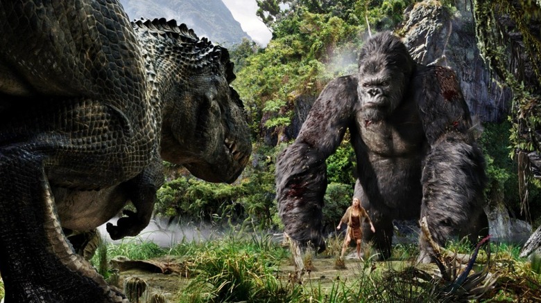 Kong fighting T-Rex