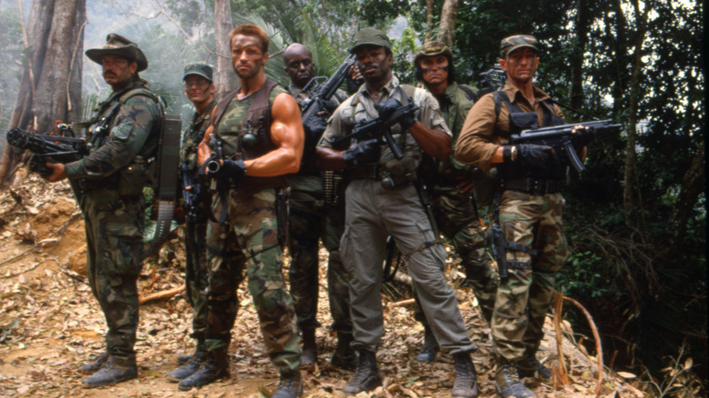 Arnold Schwarzenegger and crew