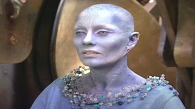 Virginia Hey feeling blue in "Farscape"