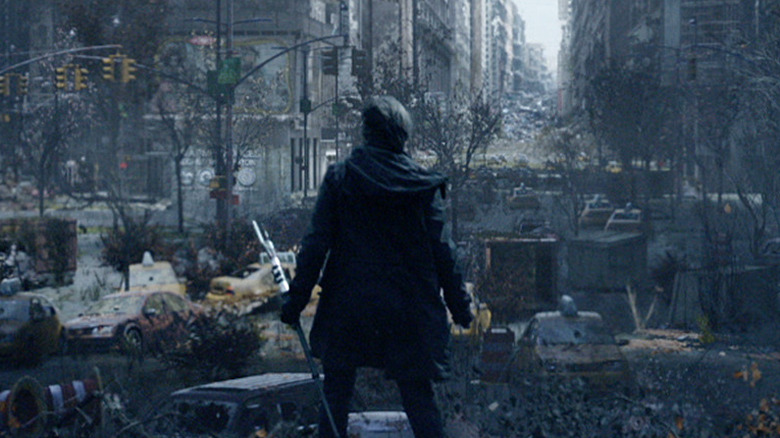 James Cole in an apocalyptic city