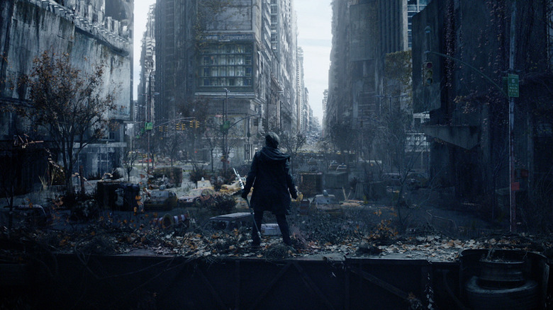 James Cole in an apocalyptic city