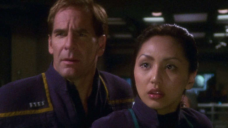 Scott Bakula and Linda Park in Enterprise