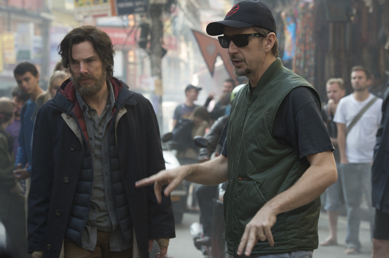 Benedict Cumberbatch (Doctor Stephen Strange) and Director Scott Derrickson on set. of Doctor Strange