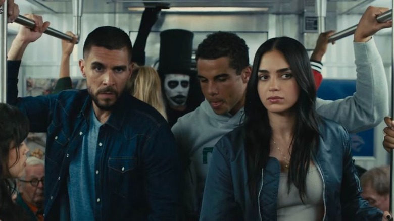 Josh Segarra, Mason Gooding, and Melissa Barrera in Scream VI
