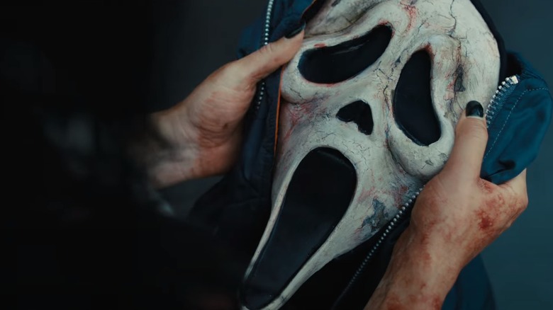 The Ghostface mask in Scream 6