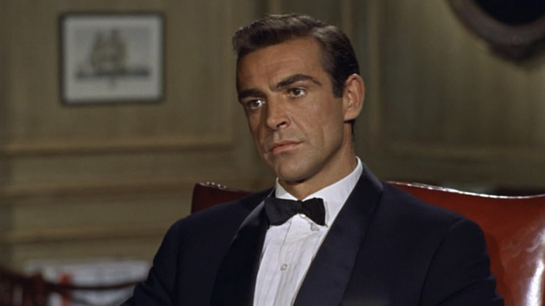 James Bond wearing a tuxedo in Dr. No