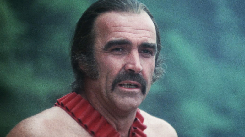 Sean Connery's Zed is seen in closeup in Zardoz