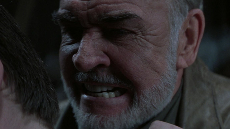 Allan Quatermain van Sean Connery knarsetandt in close-up in The League of Extraordinary Gentlemen