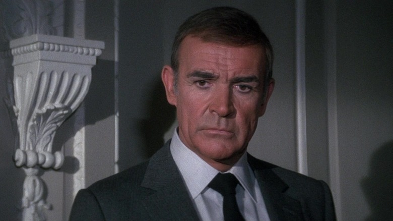 Sean Connery's James Bond looks worried in Never Say Never Again
