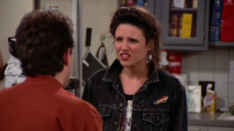 Elaine looking annoyed in Seinfeld