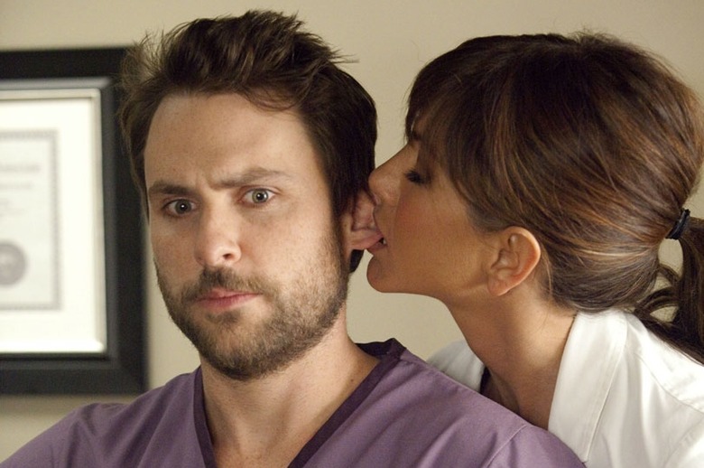 Charlie Day and Jennifer Aniston in Horrible Bosses