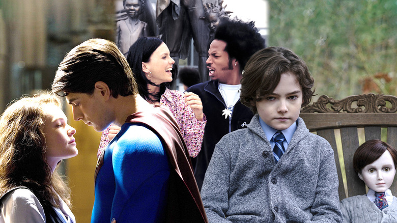 Composite image of characters from Superman Returns, Scary Movie 2, and Brahms: The Boy II