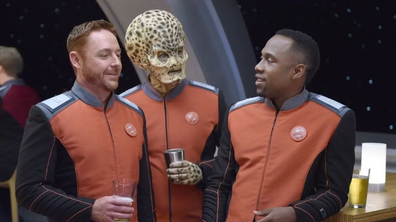 Three engineers drinking in The Orville