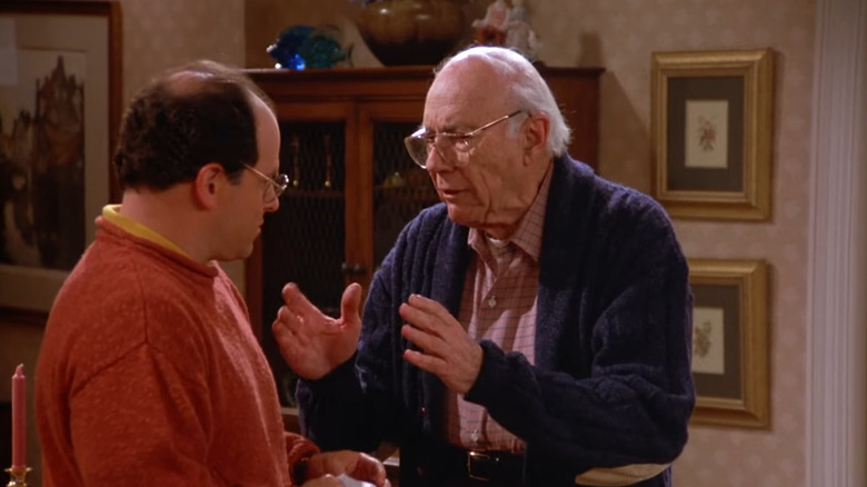 George Costanza and John Randolph's Frank Costanza having a conversation in Seinfeld