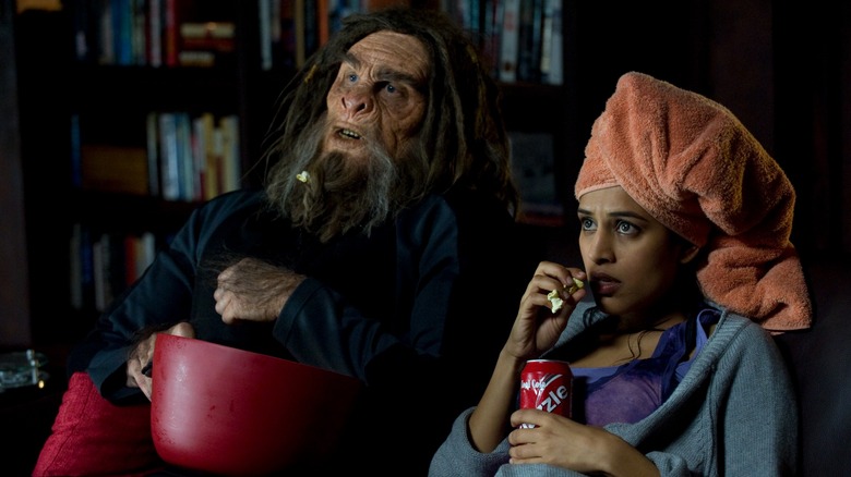 Bigfoot chills with Kate Freelander in an episode of the sanctuary
