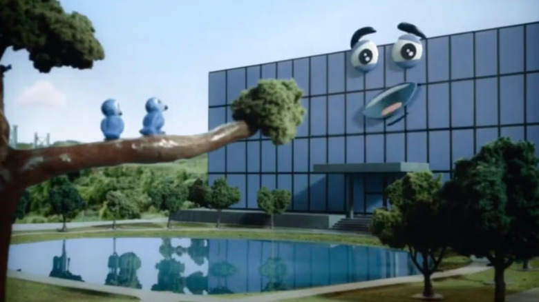A claymation Lumon building voiced by Keanu Reeves in Severance season 2