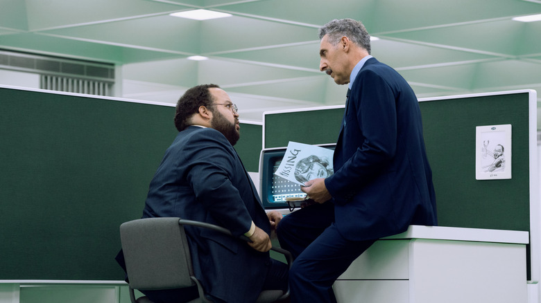 Irving talking to Dylan in the MDR office