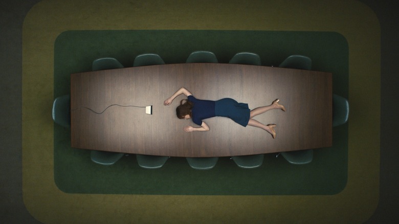 Helly R. laying on a table in Severance