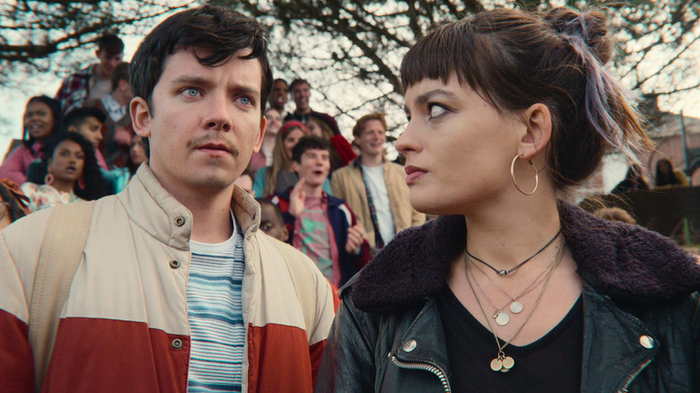 Otis Butterfield and Emma Mackey in Sex Education
