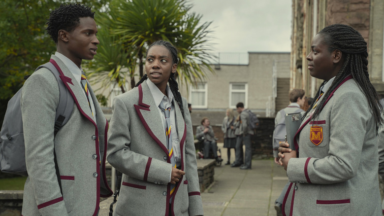 Kedar Williams-Stirling, Dua Saleh and Chinenye Ezeudu in Sex Education