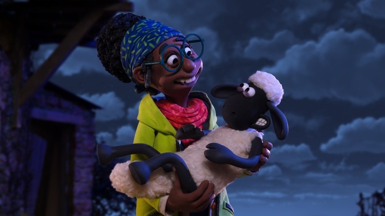 The Vet carrying Shaun in Shaun The Sheep: The Beast Of Mossy Bottom