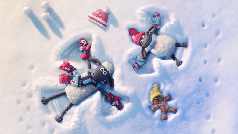Shaun the Sheep in the snow