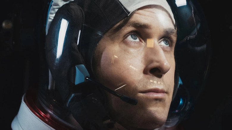 Ryan Gosling's Neil Armstrong in a space suit in First Man