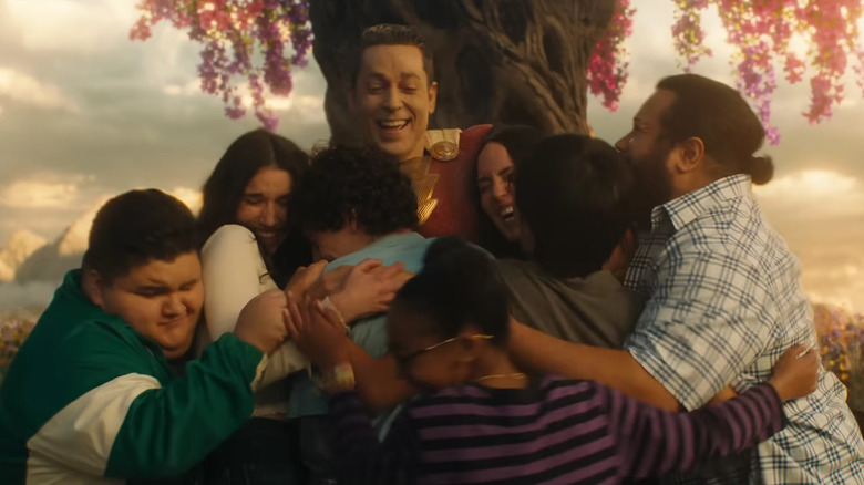 Jovan Armand, Grace Caroline Currey, Jack Dylan Grazer, Zachary Levi, Faithe Herman, Marta Milans, Ian Chen, and Cooper Andrews in Shazam! Fury of the Gods