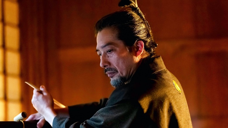 Hiroyuki Sanada looks reflective as Lord Yoshii Toranaga in Shogun