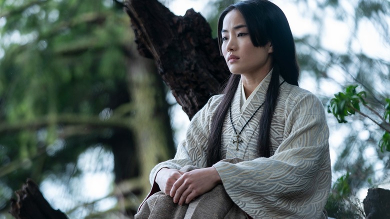 Anna Sawai appears pensive as Lady Toda Mariko in Shogun