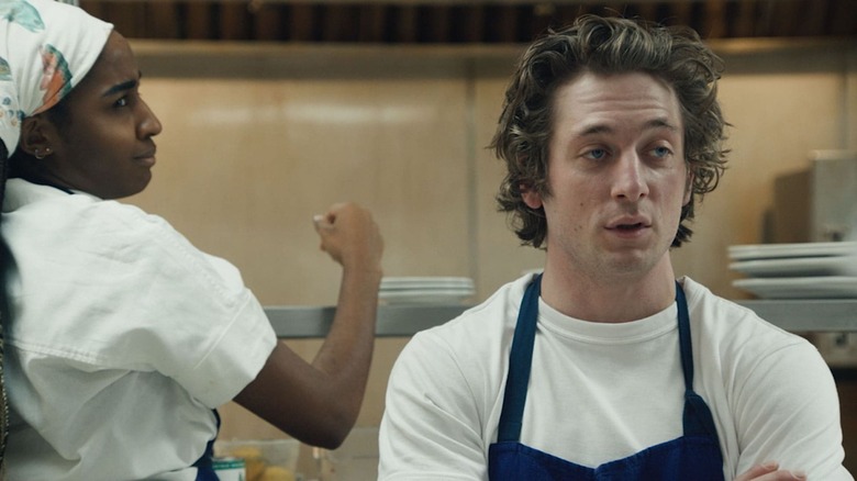 Ayo Edebiris and Jeremy Allen White in The Bear