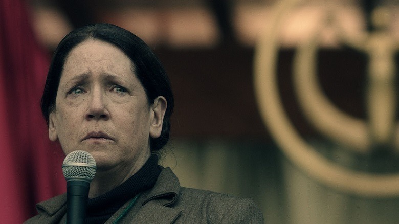 Aunt Lydia looks mournful