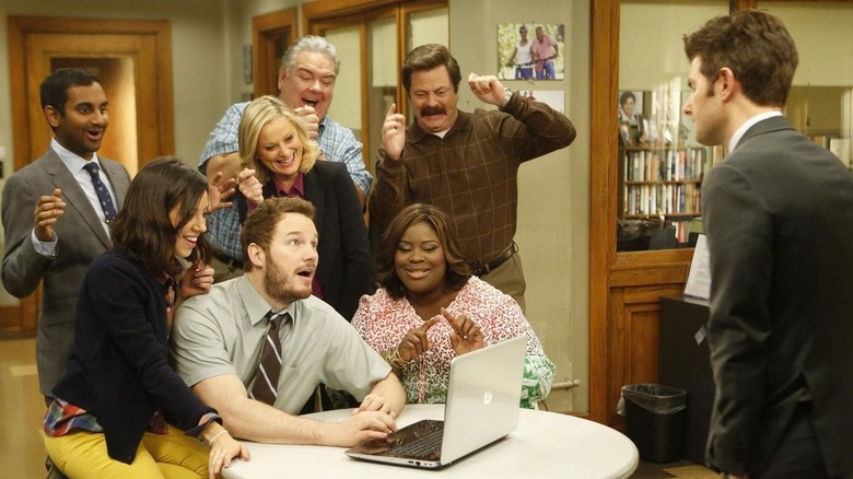 Amy Poehler, Chris Pratt and the "Parks and Recreation" cast.