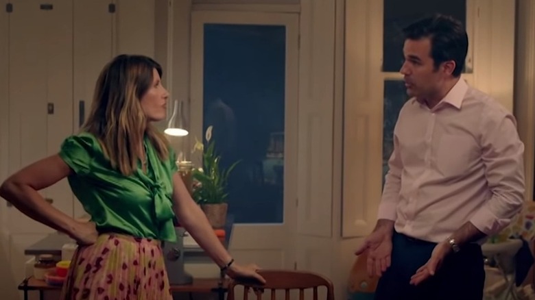 Sharon Hogan and Rob Delaney looking at each other