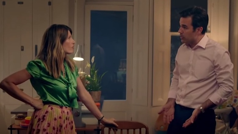 Sharon Hogan and Rob Delaney looking at each other