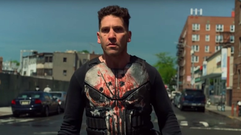 Jon Bernthal as The Punisher looking angry and walking