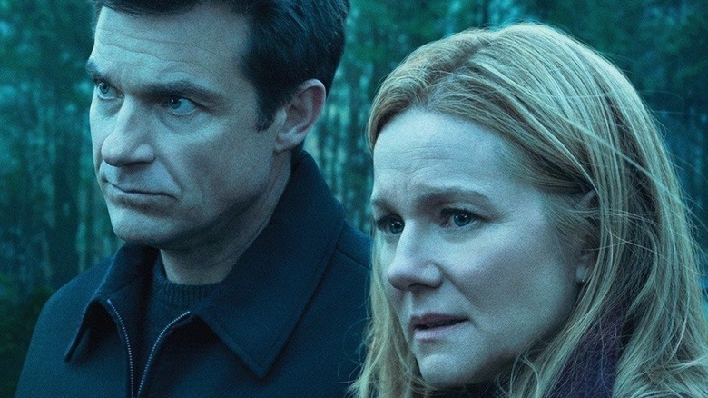 Jason Bateman and Laura Linney looking pensive