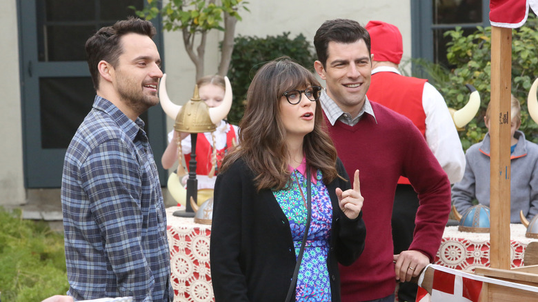 Jake Johnson, Zooey Deschanel, and Max Greenberg in "New Girl"