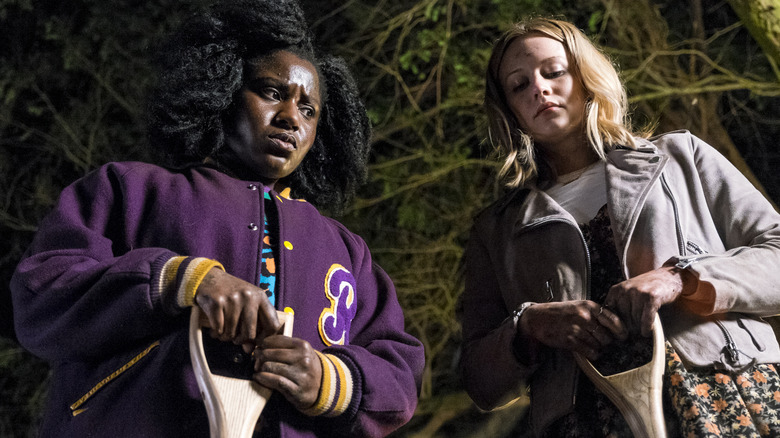 The girls dig a hole