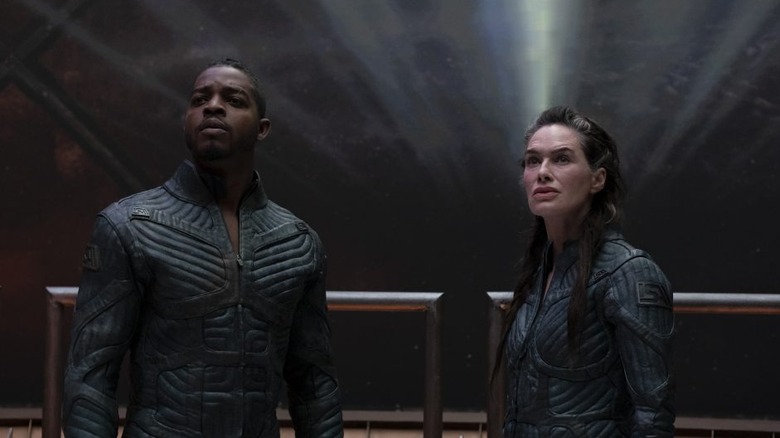 Halan and Aster in a large room in Beacon 23
