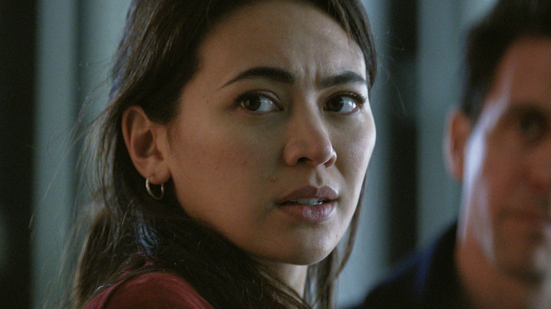 Juliette Nichols looking concerned in Silo