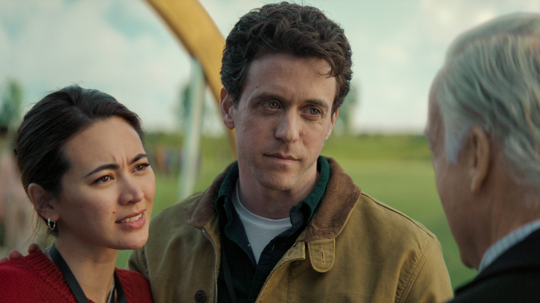 Daniel and Helen look surprised and confused in Silo